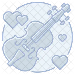 Violin With Hearts  Icon