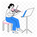 Violinista Orquestal Musico Icono