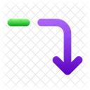 Vire Para Baixo A Direita Seta Direita Ícone