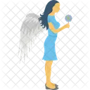 Fairy Girl With Wings Star Symbol Icon