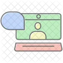 Virtual Meeting Lineal Color Icon Icon