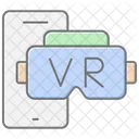 Virtual Reality Glasses Lineal Color Icon 아이콘