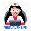 Virtual Rn Online Nursing Working Icon