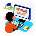 Virtual Study Online Class Lecture Icon