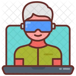 Virtual workspace Icon - Download in Colored Outline Style
