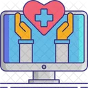 Virtuelle Pflege Gesundheitsbewusstsein Virtuelle Hilfe Pflege Icon