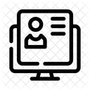 Virtuelles Vorstellungsgesprach Online Vorstellungsgesprach Symbol
