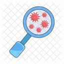 Virus hiv in magnyfying glass  Icon