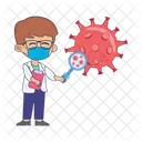 Virus hiv with doctor  Icon