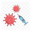 Virus hiv with injection  Icon
