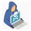Hacker Cibernetico Violacion De Datos Atacante Cibernetico Icono