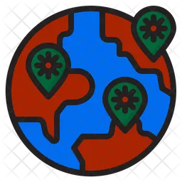 Virus Location In World  Icon