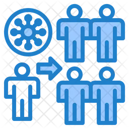 Vírus se espalhando na multidão  Ícone