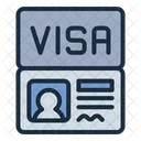Visa Pasaporte Permiso Icono