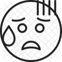 Visage Avec Bouche Ouverte Et Sueur Froide Icône