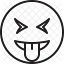 Visage Avec La Langue Tiree Et Les Yeux Bien Fermes Icône