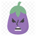 Visage brinjal en colère  Icône
