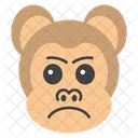 Visage de singe agressif  Icône