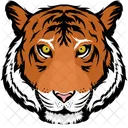 Visage De Tigre Dessin Anime De Tigre Icône