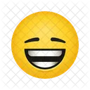 Visage Rayonnant Avec Des Yeux Souriants Emoji Expression Icône