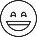 Visage Souriant Avec La Bouche Ouverte Et Les Yeux Souriants Icône