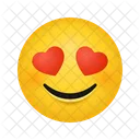 Visage Souriant Avec Des Yeux En Coeur Emoji Visage Icône