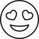 Visage Souriant Avec Des Yeux En Forme De Coeur Icône
