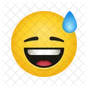 Sourire Visage Avec Transpiration Emoji Visage Icône