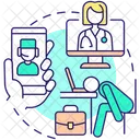 Virtual Doctor Visita Icono