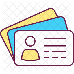 Visiting cards Icon - Download in Colored Outline Style