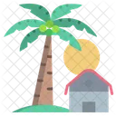 Vista De Palmera Palmera Playa Icono