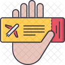 Hand Flugzeug Ticket Symbol