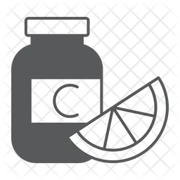 Vitamin c supplement health bottle citrus  Icon