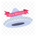 Viva Mexico Chapeu Sombrero Bone Sombrero Ícone