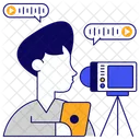 Vlogger Enregistrement Video Blog Video Icône