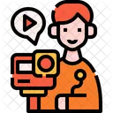 Vlogger Influencer Man Freelance Youtuber  Icon
