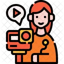 Vlogger influencer mujer freelance youtuber  Icon