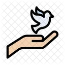 Frieden Vogel Hand Symbol