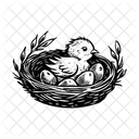 Vogelnest Lebensraum Eier Symbol