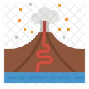 Volcan Desastre Erupcion Icono