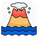火山、噴火、標高 アイコン