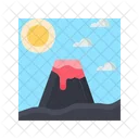 Volcano Landscape Mountain Icon