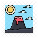 Volcano Landscape Mountain Icon