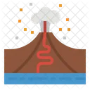 Volcano Disaster Eruption Icon