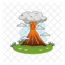 Volcano Eruption Nature Icon
