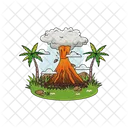 Volcano Eruption Nature Icon