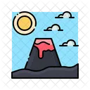 Volcano Landscape Mountain Icon