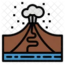 Volcano Disaster Eruption Icon
