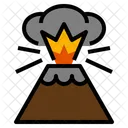 Volcano Disaster Nature Eruption Lava Icon