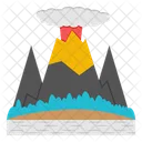 Volcano Landscape Scenery Landform Icon